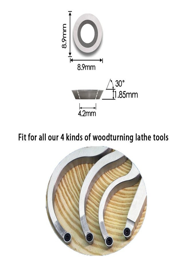 CDBP 8.9mm(1/3 inch) Round Carbide Inserts for Woodturning, R8.9×1.85mm Indexable Carbide Cutter fits for DIY Woodworking Lathe Wood Turning Finisher Hollower Tools, Ci5, 10pcs - Image 5