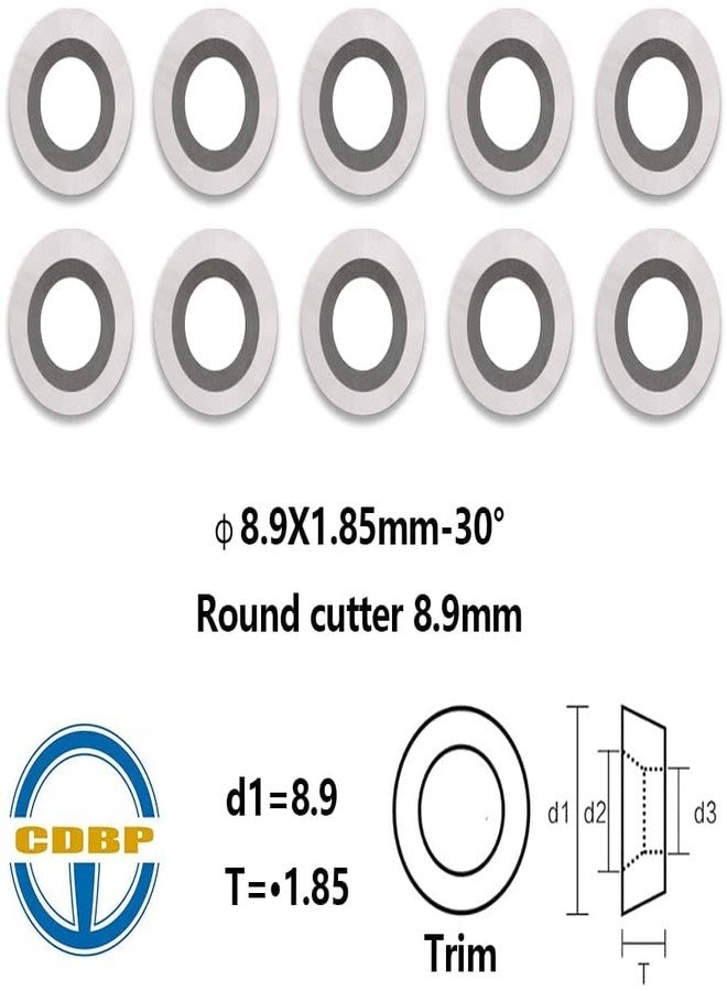 CDBP 8.9mm(1/3 inch) Round Carbide Inserts for Woodturning, R8.9×1.85mm Indexable Carbide Cutter fits for DIY Woodworking Lathe Wood Turning Finisher Hollower Tools, Ci5, 10pcs - Image 4