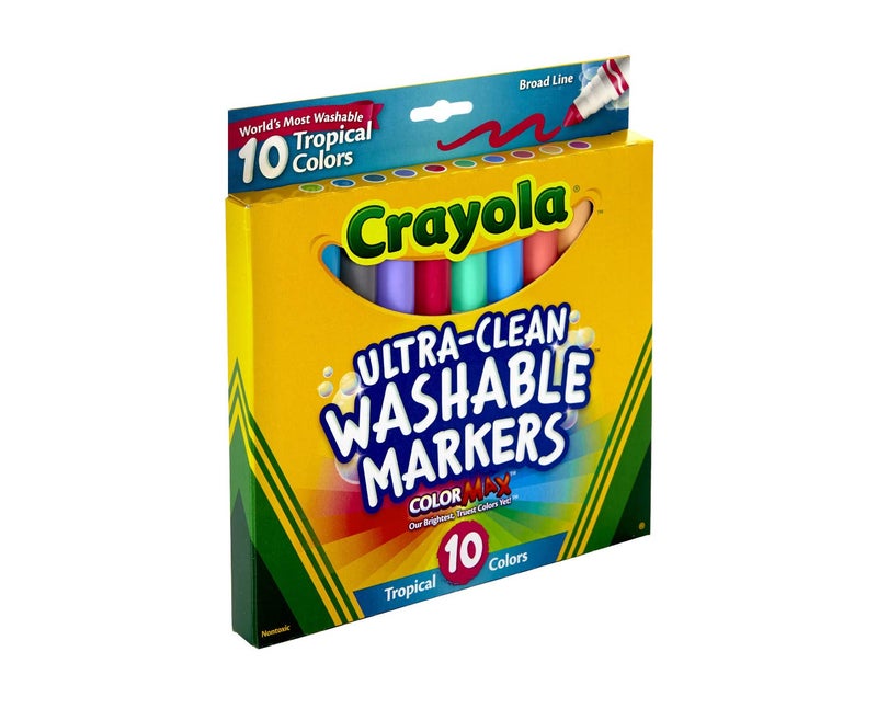 Crayola Ultra Clean Washable Markers, Tropical, Gift for Kids, 10Count - Image 3