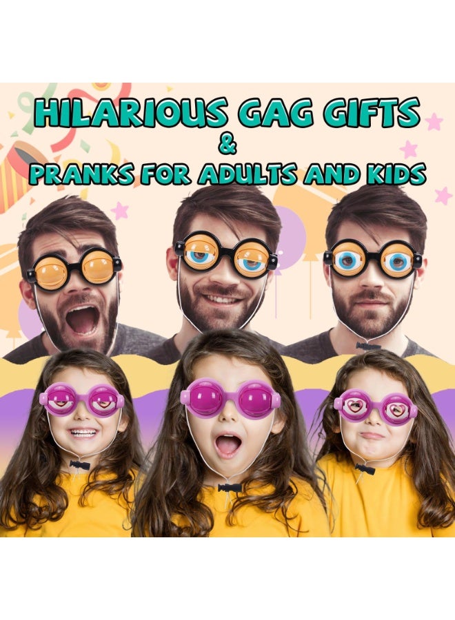 Peachjoy Novelty Eyeglasses Fake Eyeballs, 2 Pairs Funny Eyes Glasses, Crazy Big Eyeball Glasses, Eyeball Shaped Sunglasses Dress- up  for Kids Adults Party, Green and Yellow - Image 5