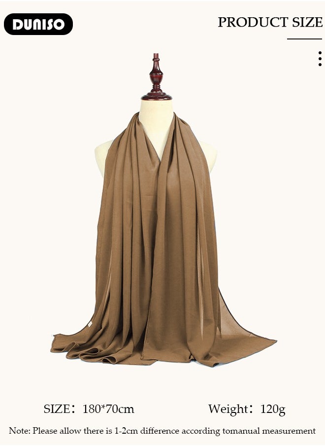 DUNISO Women's Hijab, Premium Breathable Chiffon Hijab, Stylish and Comfortable Hijab Scarfs,  Very Comfy & Good for Everyday Use, Versatile and Artistic Scarf for Women  - Image 4