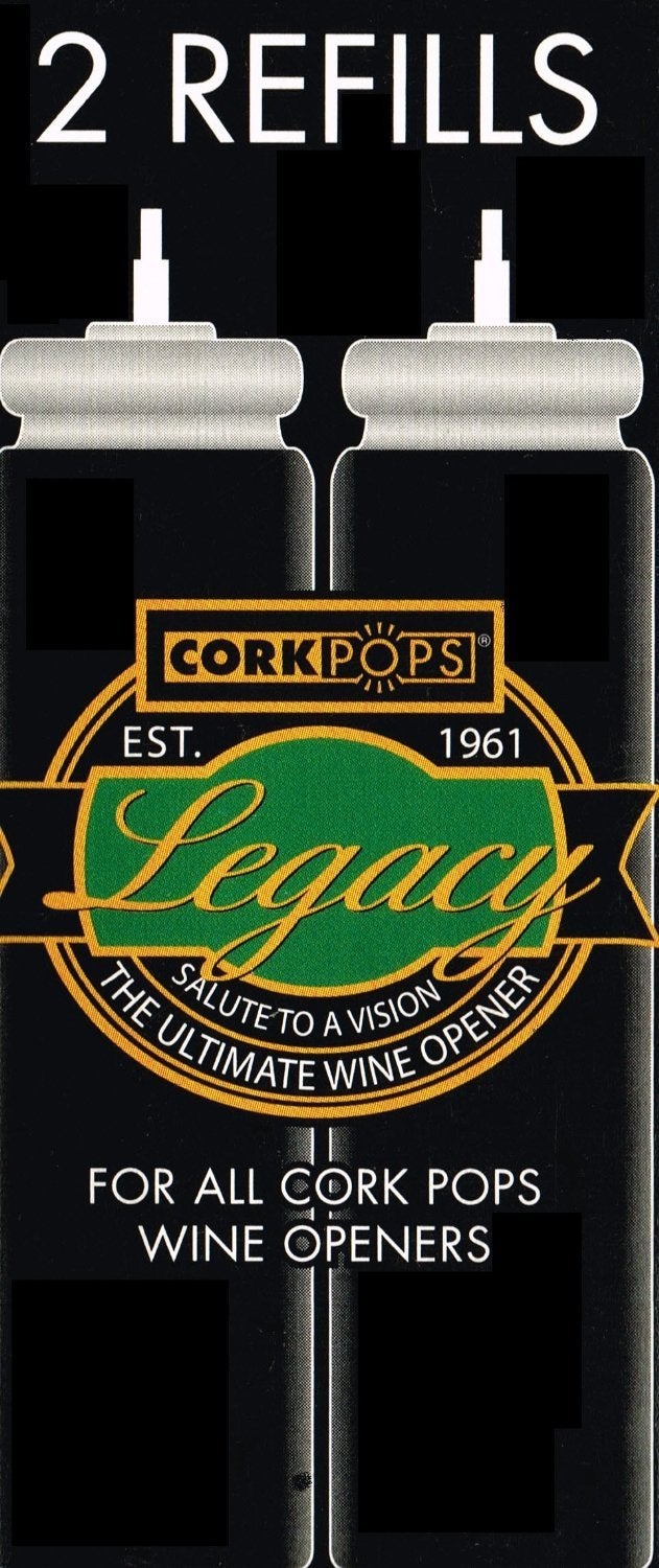 Cork Pops Cork Pops Refill Cartridges  EcoFriendly LowPressure Fits All Cork Pops Models Opens 6080 Bottles Each 8 Cartridges 