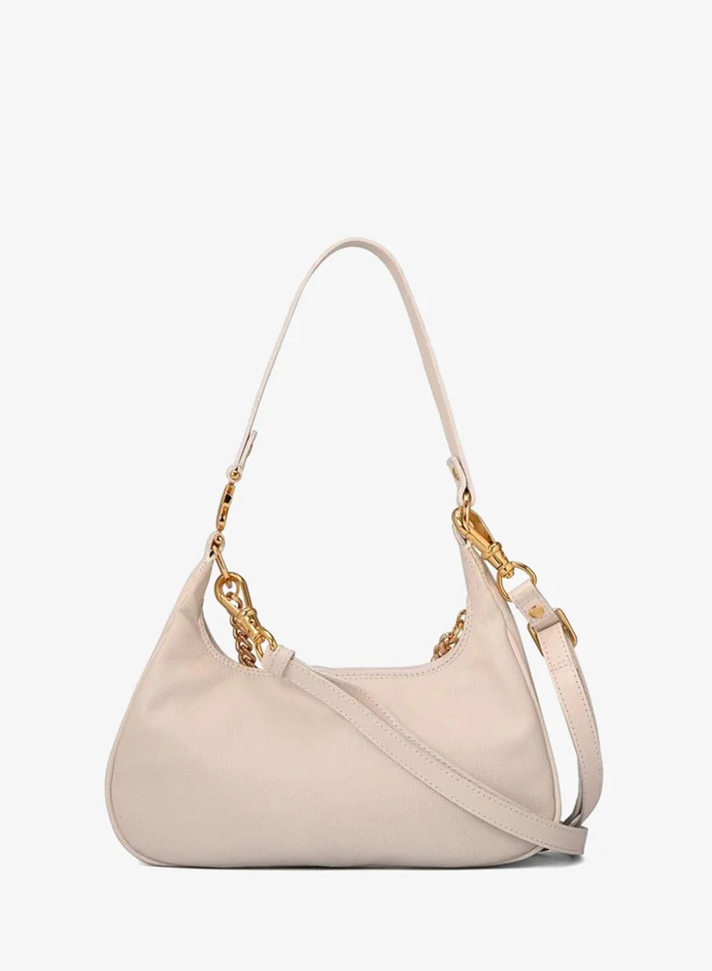 Carmen Steffens  White Bianco Half-Moon Leather Bag with Chain for Women | Best Price UAE
