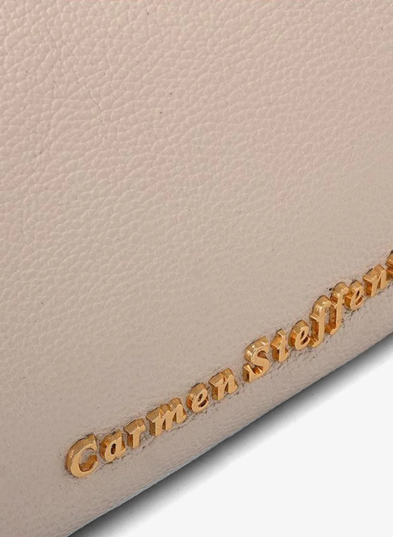 Carmen Steffens  White Bianco Half-Moon Leather Bag with Chain for Women | Best Price UAE