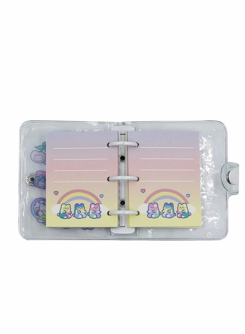 Generic Binder Cover Notebooks, Mini Clear Transparent PVC Cover Protector Notebook, Snap on Closure Loose Leaf Folder DIY Journal Notebook with Insert Paper  - Image 3