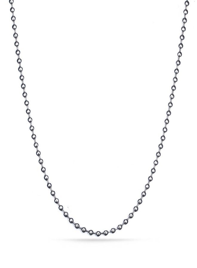SINLEO Titanium Stainless Steel Small Beads Ball Chain Necklace for Men Women Dog Tag Link Chain Silver 2MM 24 Inches - Image 4