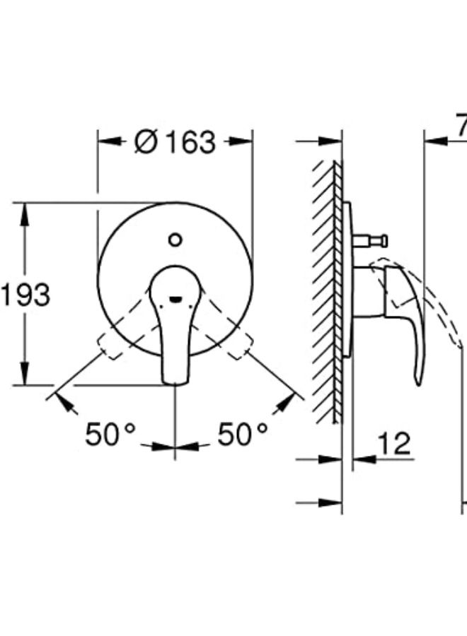 جروهي غطاء خلاط شطاف مخفي جروهي كروم خط واحد يوروسمارت 19451002 - Image 2