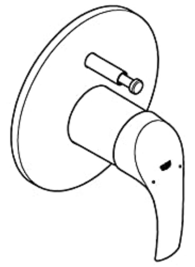 جروهي غطاء خلاط شطاف مخفي جروهي كروم خط واحد يوروسمارت 19451002 - Image 3