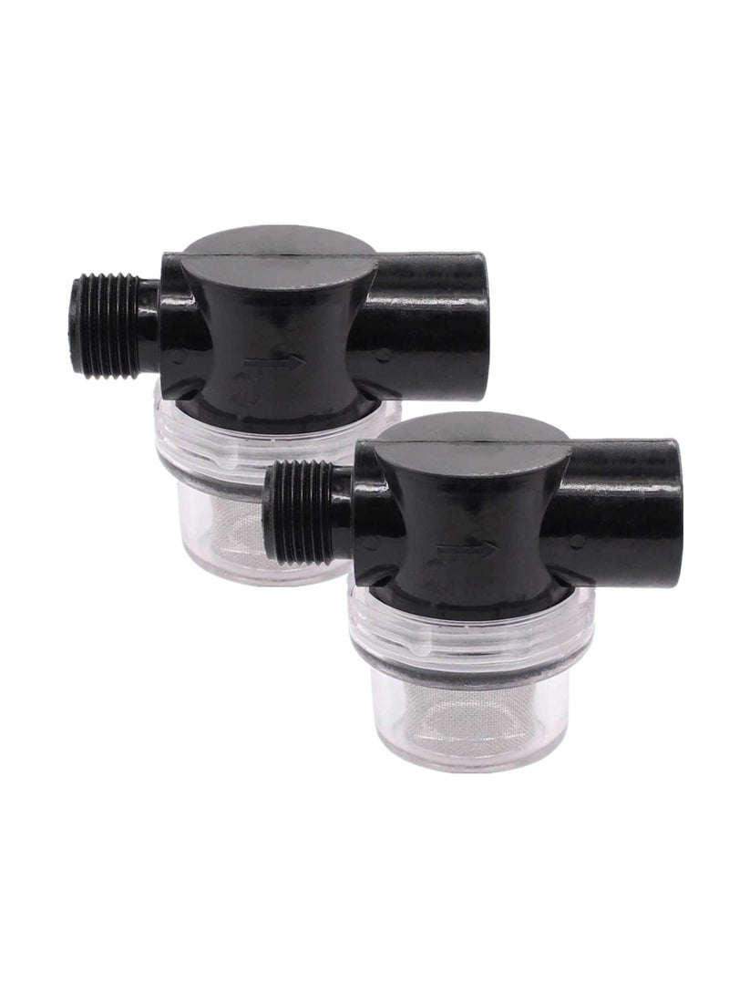 2 Pcs Twist-On Pipe Water Pump Strainer, RV Water Pump Filter Compatible With Shurflo Or Wfco,1/2 Inch Npsm Inlet/Outlet With 80 Mesh Stainless Steel Filter Screen For RV Marine Replacement - Image 1