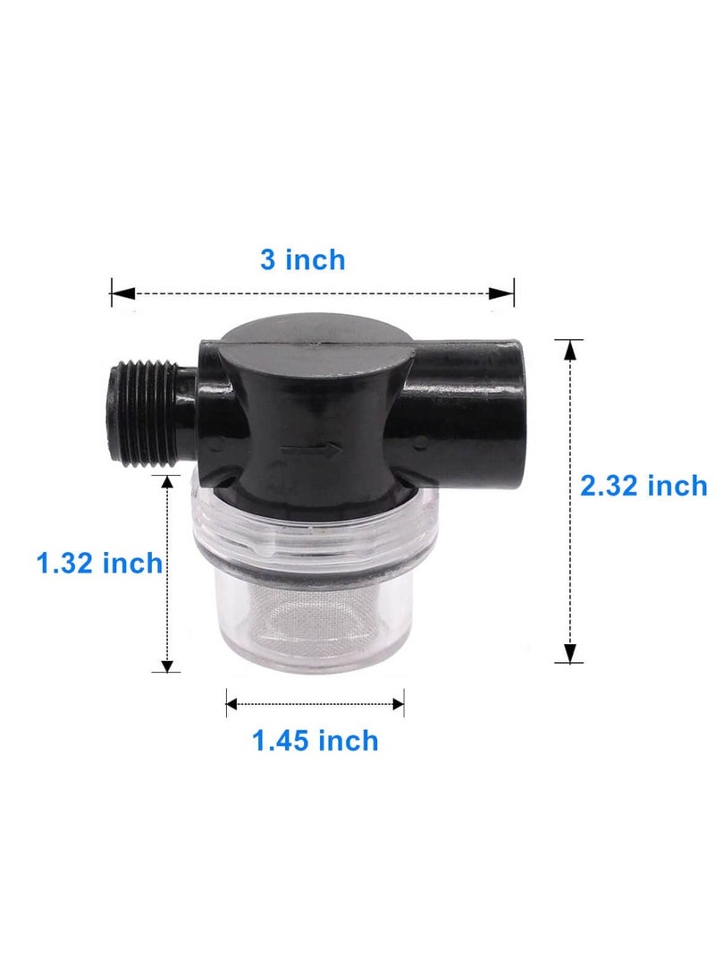 2 Pcs Twist-On Pipe Water Pump Strainer, RV Water Pump Filter Compatible With Shurflo Or Wfco,1/2 Inch Npsm Inlet/Outlet With 80 Mesh Stainless Steel Filter Screen For RV Marine Replacement - Image 3