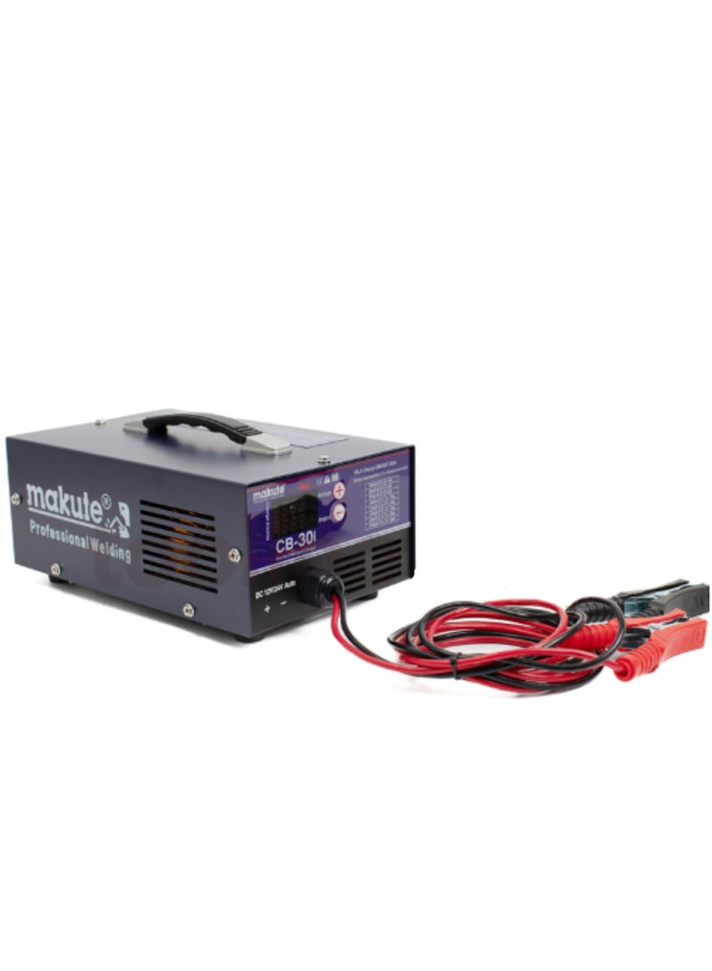 ماكيوت شاحن بطارية السيارة، مخرج 12 فولت/24 فولت، تيار شحن 4A-30A، شاشة رقمية، حماية من الحمل الزائد وانعكاس القطبية، شاحن بطارية الرصاص الحمضي للدراجات النارية والسيارات والشاحنات الصغيرة والشاحنات الخفيفة-CB-30I - Image 5