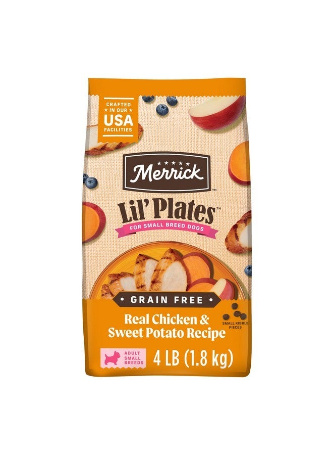 ميريك طعام جاف فاخر خالي من الحبوب من Merrick Lil' Plates للكلاب الصغيرة، مصنوع من الدجاج الحقيقي والبطاطا الحلوة - كيس 4.0 رطل - Image 1