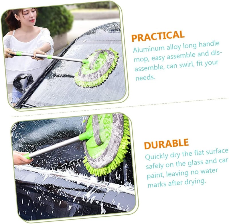 Gatuida Telescopic Car Wash Mop Vehicle Cleaning Tool Chenille Head Effortless Reach for High Surfaces Wet Dry Use - Image 4