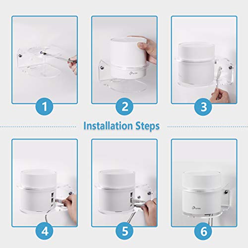 HOLACA Wall Mount Holder for TP-Link Deco X20 X55 X55 Pro X60 X68 WiFi 6 Mesh WiFi(AX1800,AX3000,AX3600),Simple and Sturdy Acrylic Wall Mount Holder Stand Bracket by HOLACA (2 Pack) - Image 4