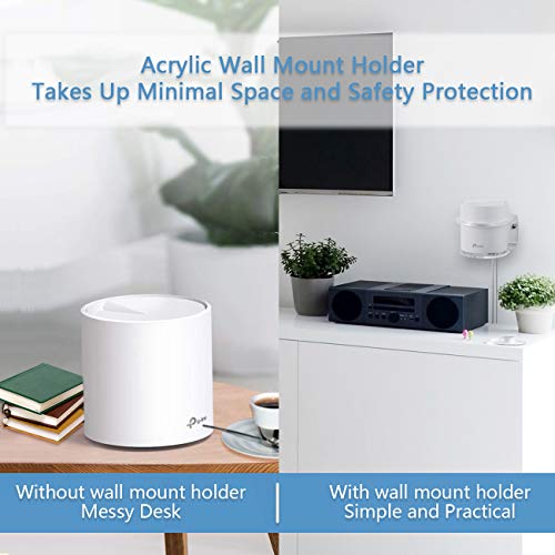 HOLACA Wall Mount Holder for TP-Link Deco X20 X55 X55 Pro X60 X68 WiFi 6 Mesh WiFi(AX1800,AX3000,AX3600),Simple and Sturdy Acrylic Wall Mount Holder Stand Bracket by HOLACA (2 Pack) - Image 2