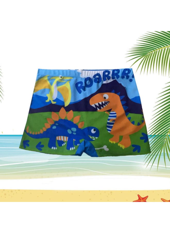 Loquat Summer 3-6 Years Old Boxer Swim Trunks Adolescent Children Cartoon Boys Kids Printed Hot Spring Equipment Shorts-Color:Headphones Dinosaur- - Image 5