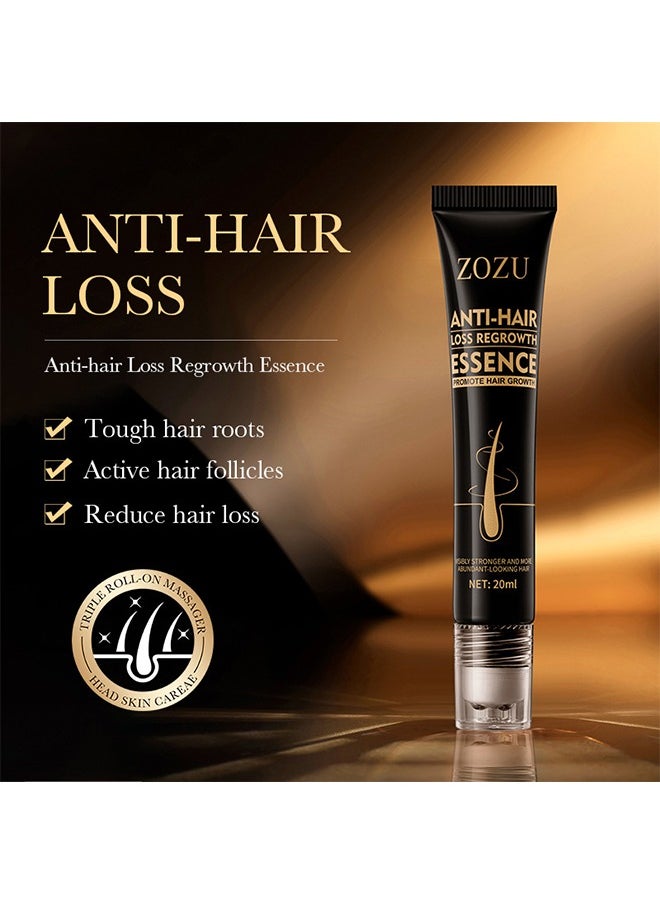 Zozu Anti Hair Loss Regrowth Essence,Hair Boost Strengthen Essence，Promote Hair Circulation Visibly Stronger And More Abundant Looking Hair,Scalp Massage Roller For Hair Loss Treatments, Aids against Hair-thining, Hair Regrowth Treatment-20ML  - Image 2