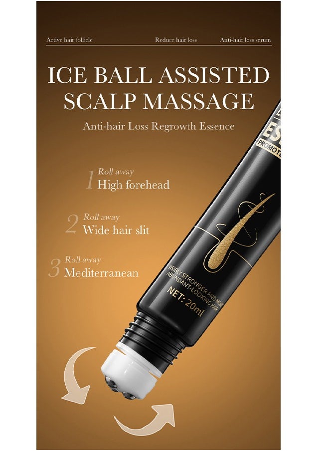 Zozu Anti Hair Loss Regrowth Essence,Hair Boost Strengthen Essence，Promote Hair Circulation Visibly Stronger And More Abundant Looking Hair,Scalp Massage Roller For Hair Loss Treatments, Aids against Hair-thining, Hair Regrowth Treatment-20ML  - Image 3