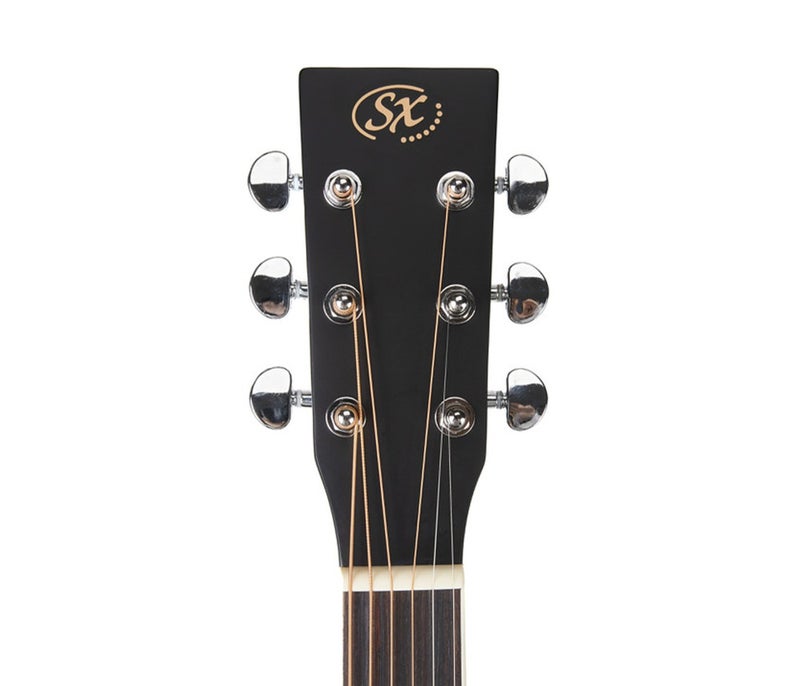 SX Guitar SD103KBK Dreadnought Acoustic Guitar Kit - Black - Image 3