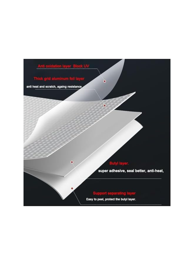 PROMASS promass Professional Super Waterproof Tape,Aluminum Foil Butyl Seal Tape for Leakage,for Roof Leak, Surface Crack, Window Sill Gap,Awning, Pipe Rupture, Boat Sealing, Etc (5 * 500cm)  - Image 3