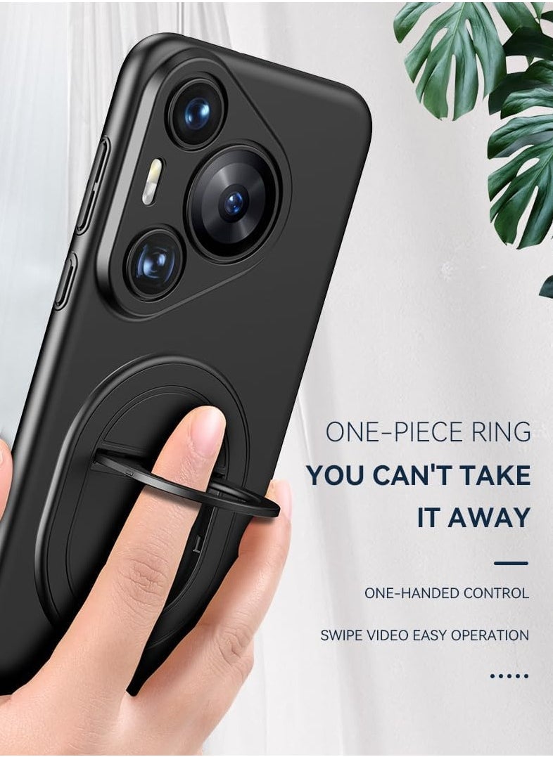 العلبة المغناطيسية متوافقة مع Huawei Pura 70 Pro، مع حامل قابل للطي، حافظة هاتف محمول مضادة للصدمات والسقوط من البولي كربون لـ Pura 70 Pro.