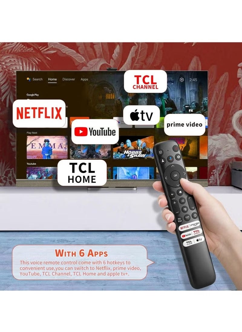 TIGER - Voice Replacement Remote for TCL Google TV – Compatible with TCL Q6, Q7, QM8, S3, and S4 Series | Smart TV Voice Control Remote with Built-in Mic | Easy Pairing, Lightweight, Durable Design | Replacement Remote for Google TV TCL Smart TVs - Image 1