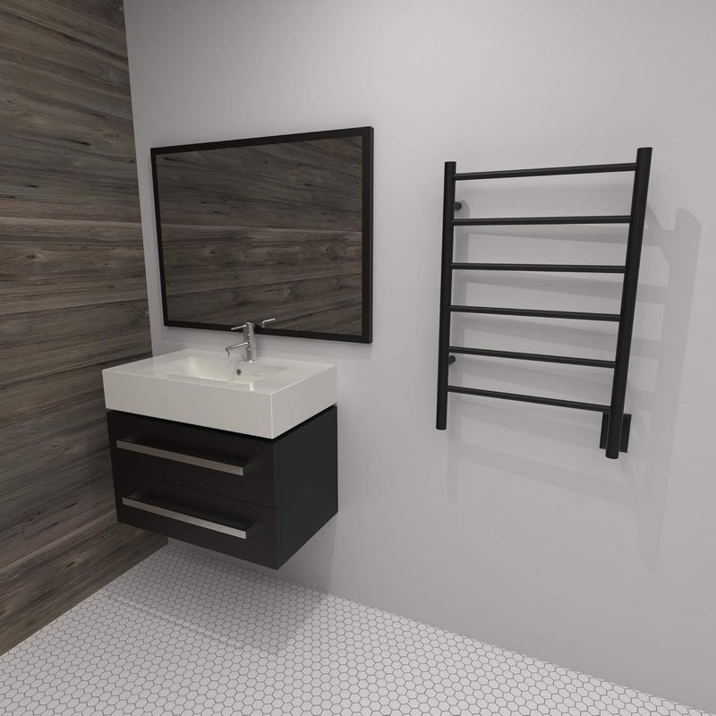 Amba Amba Jeeves JSMB Model JStraight 6Bar Hardwired Towel Warmer in Matte Black  - Image 2