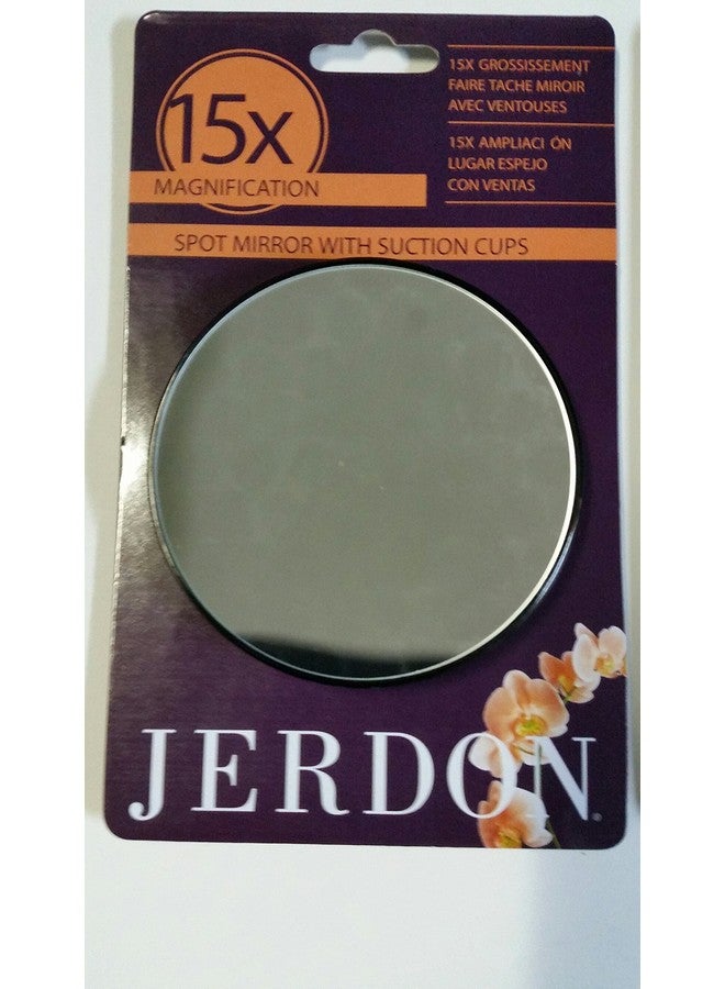 Jerdon Black Spot Mirror3Inch Diameter Makeup Mirror With Suction Cups For Wallmounting15X Magnificationjsc15 - Image 1