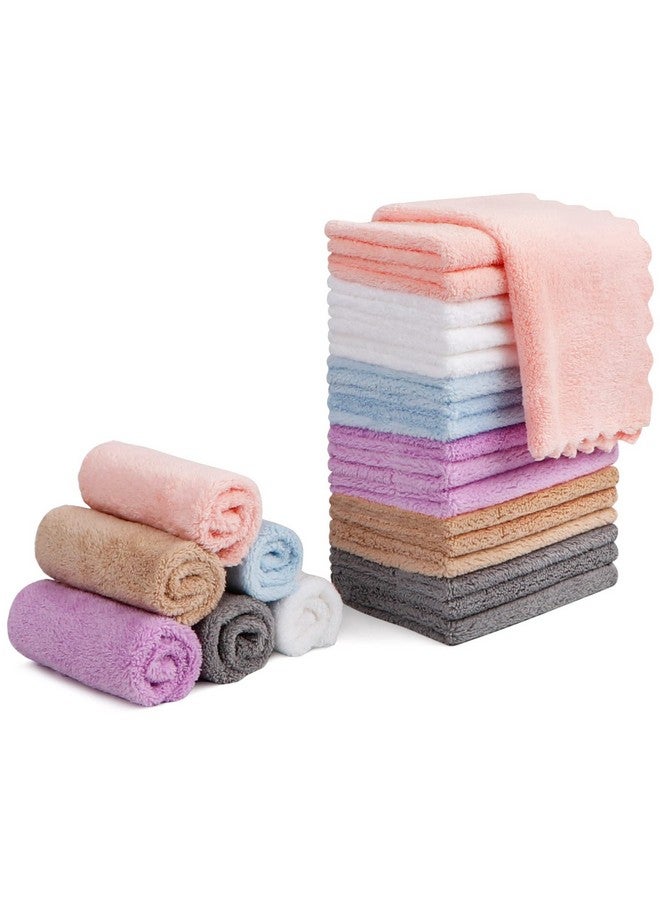 Orighty Makeup Remover Cloths, Cleansing, Reusable, Soft & Washable Coral Fleece Microfiber Washcloths / Towel For Face, Eye, Lips, Pack Of 24, 7 X 7 Inch