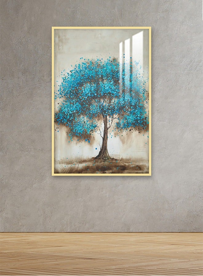 ماركتنا لوحة جدارية120×80سم مع برواز ذهبي وطبقة اكريلك شفاف بتصميم تجريدي - Image 1