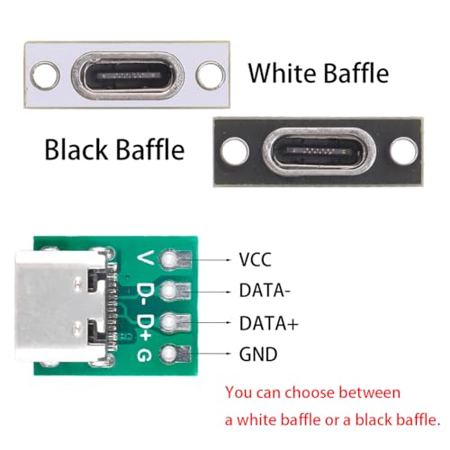 Teansic 10PCS Type C Female Socket Converter Board,USB 3.1 Female Connector with Black Fixing Plate - Image 3