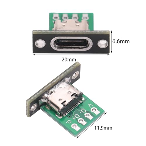 Teansic 10PCS Type C Female Socket Converter Board,USB 3.1 Female Connector with Black Fixing Plate - Image 2