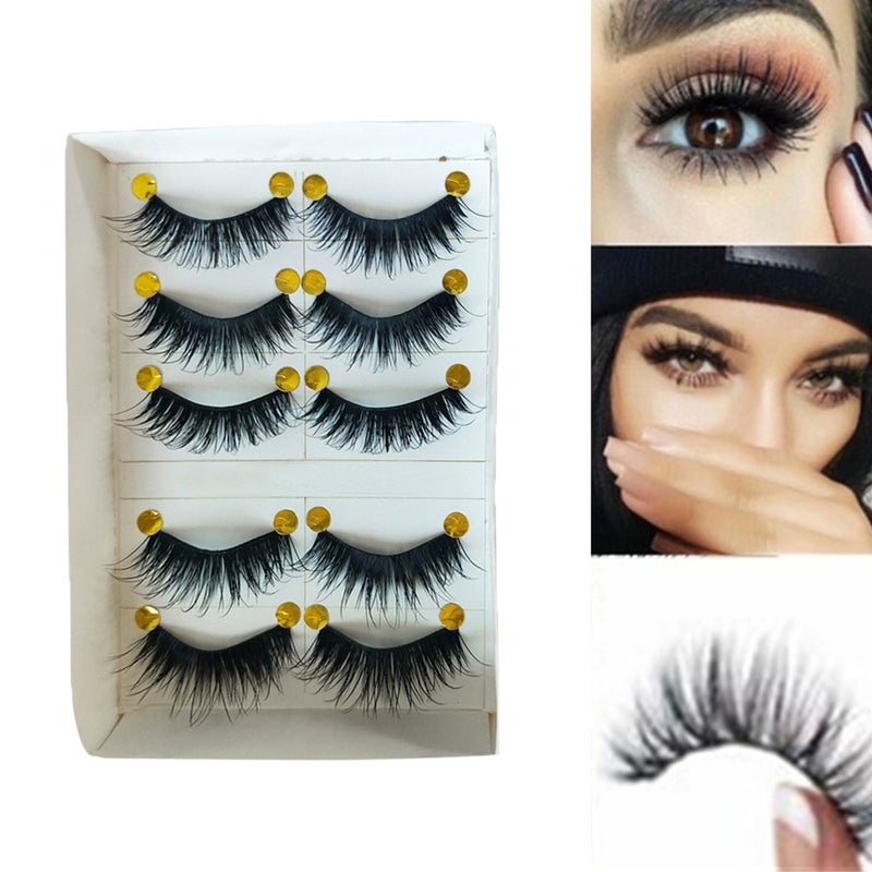 5 Pairs Thick Eyelashes Fake Eyelashes Fashion Makeup Tools Eye Lashes Extension - Image 1