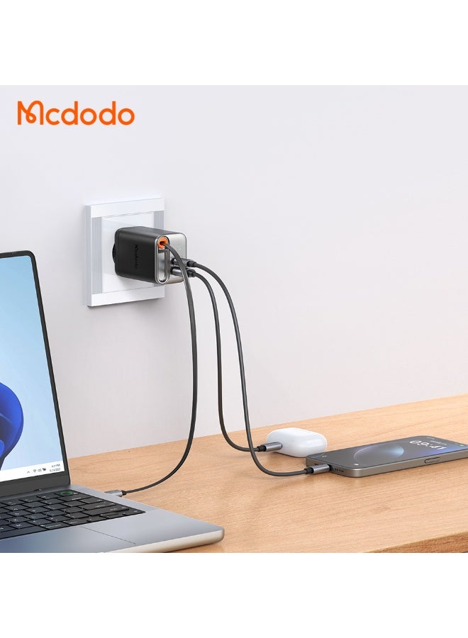 مكدودو شاحن GaN بشاشة رقمية 67 وات 1C+1A وكابل USB-C قابل للسحب بطول 65 سم (الاتحاد الأوروبي) - Image 2