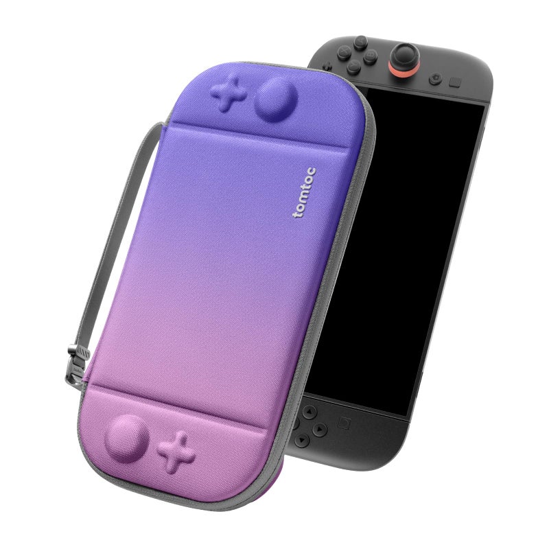 tomtoc Slim Carrying Case for Nintendo Switch 2 Model 2025, Odorless Felt Protective Hard Shell with 12 Game Card Slots, Portable Travel Storage Case with Original Patent and Military Grade Protection - Image 1