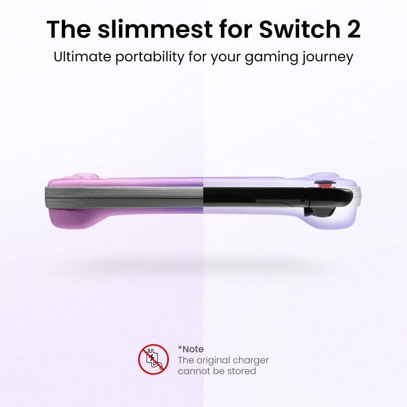 tomtoc Slim Carrying Case for Nintendo Switch 2 Model 2025, Odorless Felt Protective Hard Shell with 12 Game Card Slots, Portable Travel Storage Case with Original Patent and Military Grade Protection - Image 3