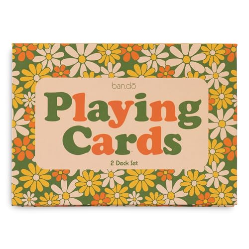 ban.do bando 2 Decks of Playing Cards 52Count Standard Card Deck with Case Cute Playing Cards in Decorative Storage Box Floral - Image 1