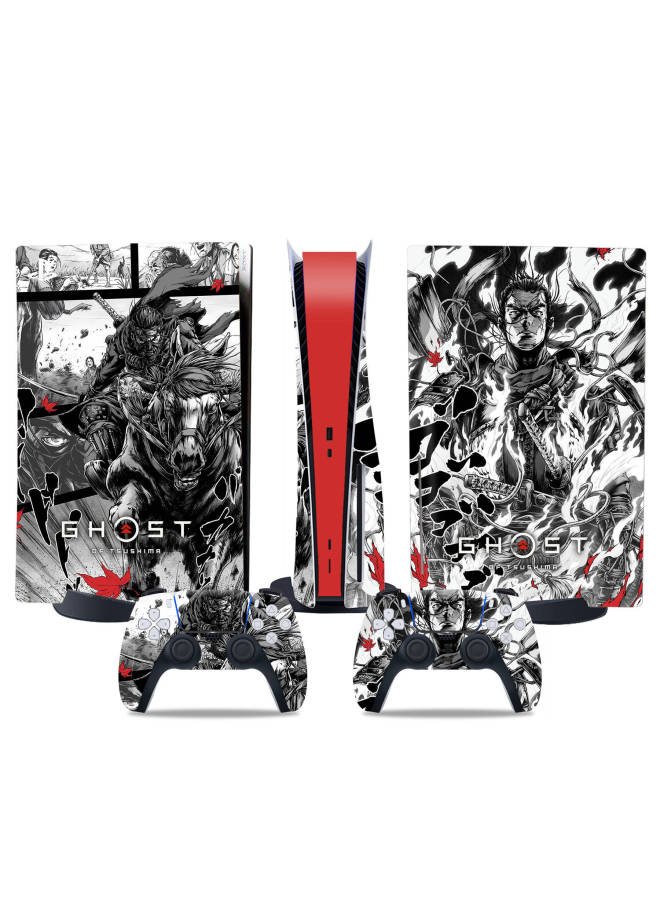 PS5 CD-ROM Game Machine Full Body Sticker Ghost Of Tsushima Handle Film-Color:TN-DiskPS5-4633 - Image 4