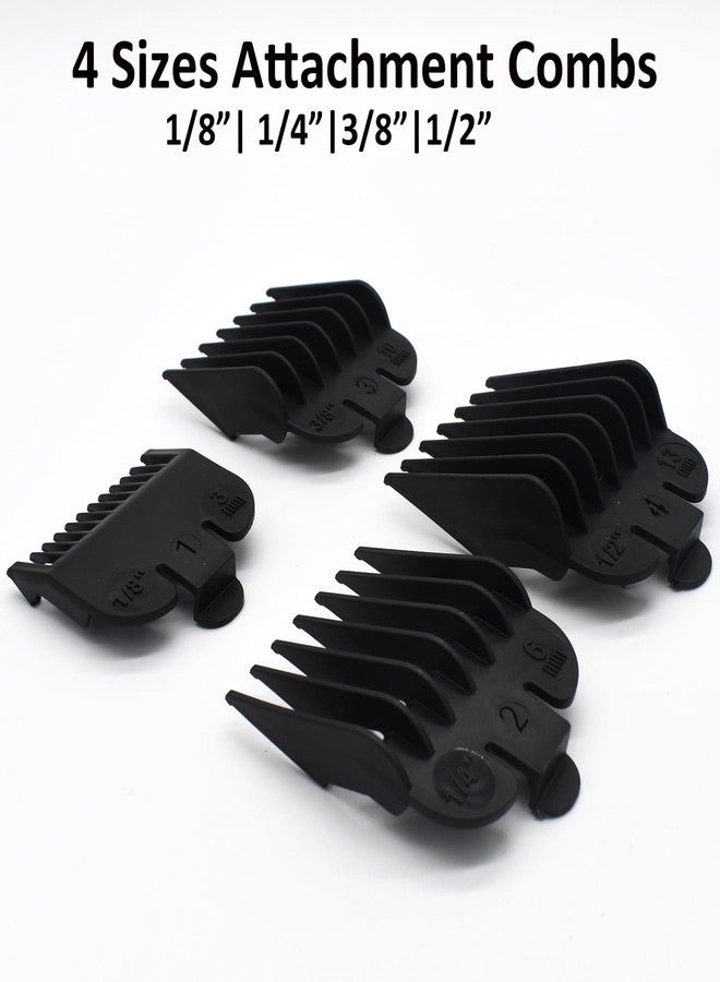 AIRERA Professional Hair Clipper Attachment Combs Cutting Guides Guards #3170-400, 1/8", 1/4", 3/8", 1/2" Compatible with Most Wahl Standard Full Sized 5 Star Series Magic Clip Senior Hair Clippers (Black) - Image 2