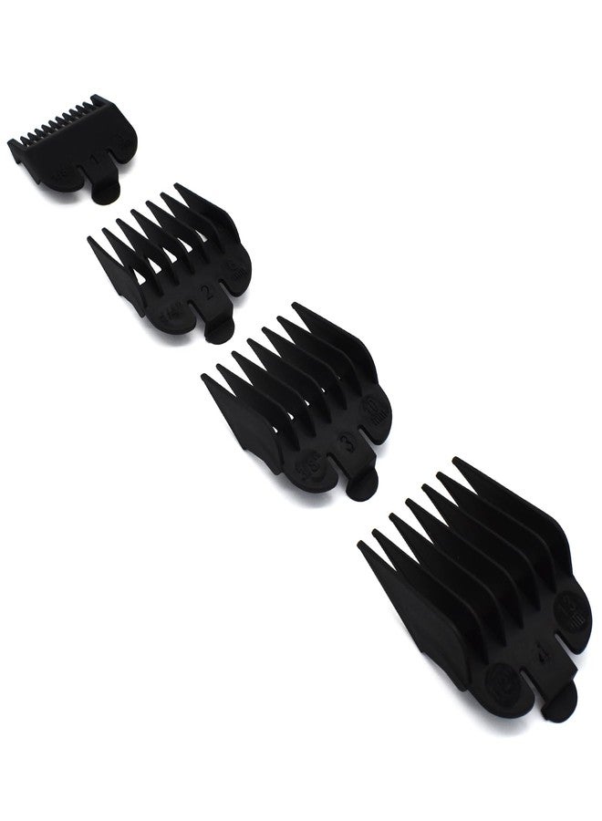 AIRERA Professional Hair Clipper Attachment Combs Cutting Guides Guards #3170-400, 1/8", 1/4", 3/8", 1/2" Compatible with Most Wahl Standard Full Sized 5 Star Series Magic Clip Senior Hair Clippers (Black) - Image 1