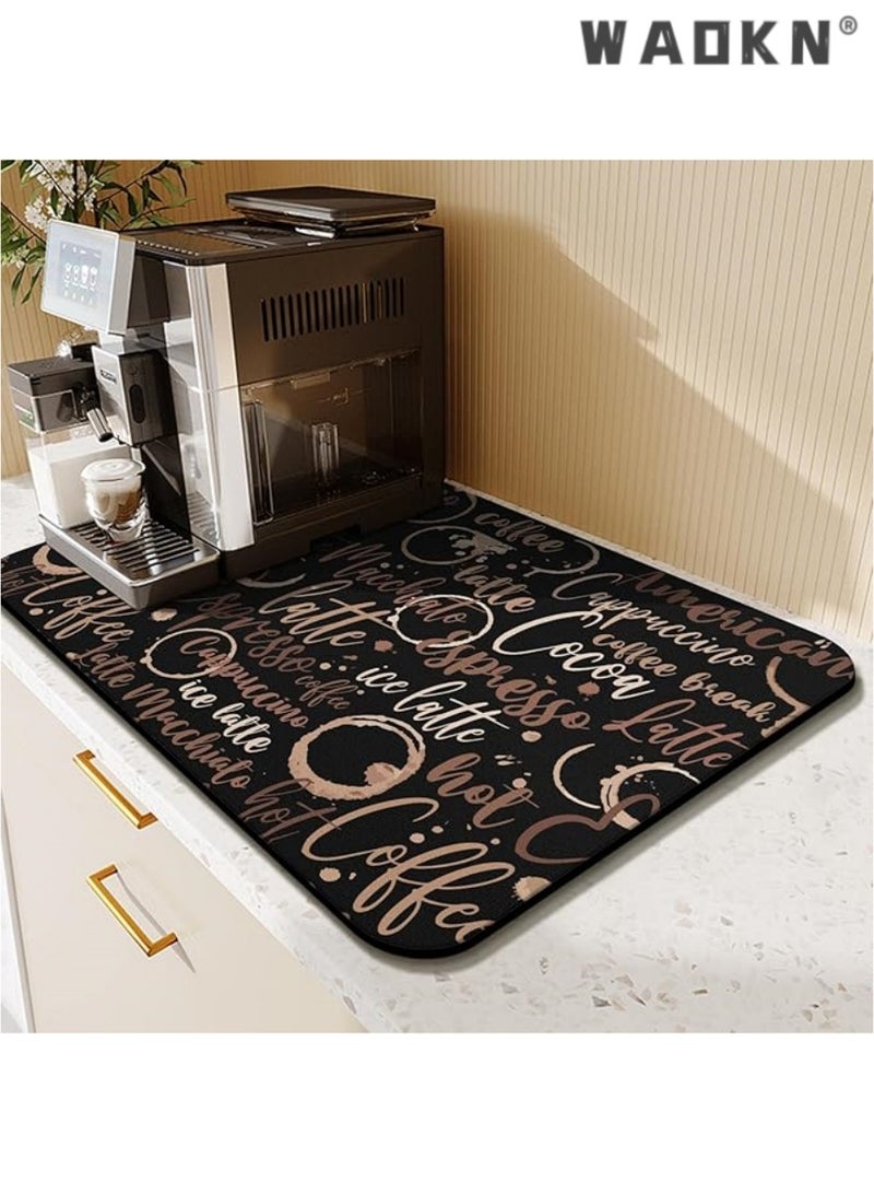 WAOKN Home Coffee Maker Mat for Countertops,Dish Drying Mat,Coffee Bar Decor,Coffee Machine Pads,Absorbent, Washable,Drying Mat for Kitchen Counter  - Image 3