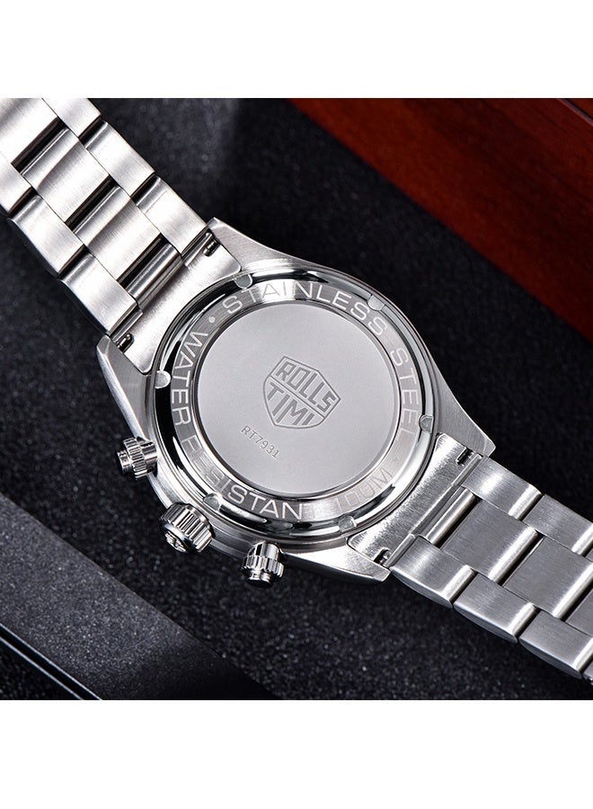 رولستيمي الرجال الكوارتز الساعات الرياضية ، يوميا للماء ، تصحيح مضيئة ، مع حركة الكوارتز المستوردة ، كرونوغراف ، الرياضة الأزياء ووتش رت-7931 - Image 4