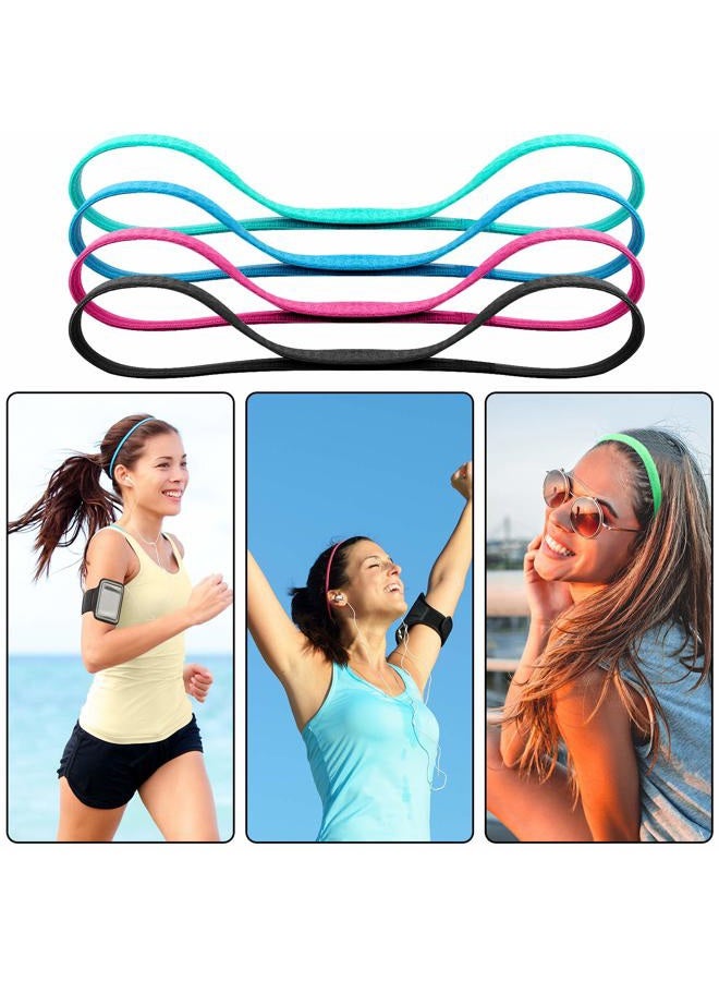Duufin 20 Pieces Non-Slip Elastic Headbands Workout Headband Colorful Sweatband Fashion Yoga, Running Sport Headbands for Women, Men and Girls, 14 Colors  - Image 5