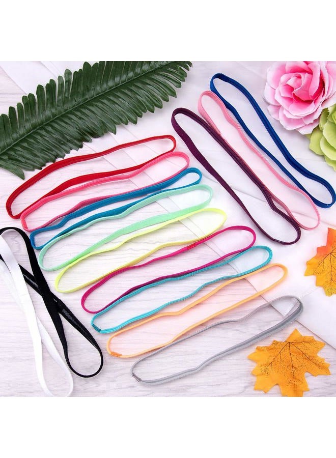 Duufin 20 Pieces Non-Slip Elastic Headbands Workout Headband Colorful Sweatband Fashion Yoga, Running Sport Headbands for Women, Men and Girls, 14 Colors  - Image 4