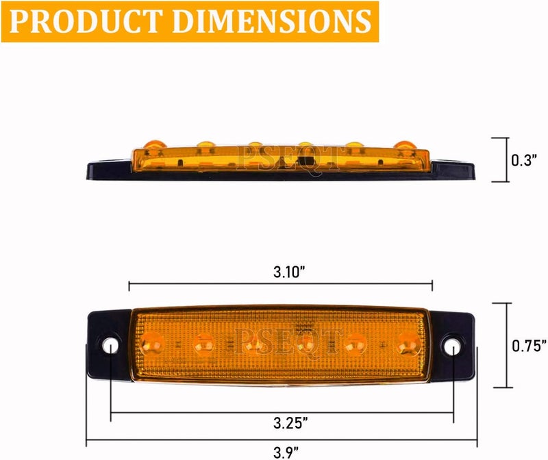 PSEQT 10 Pcs LED Rock Strip Lights Car Underglow Wheel Fender Well Lighting Kits Waterproof for Golf Cart Wrangler Offroad Truck RV UTV ATV Snowmobile (Amber Yellow) - Image 5