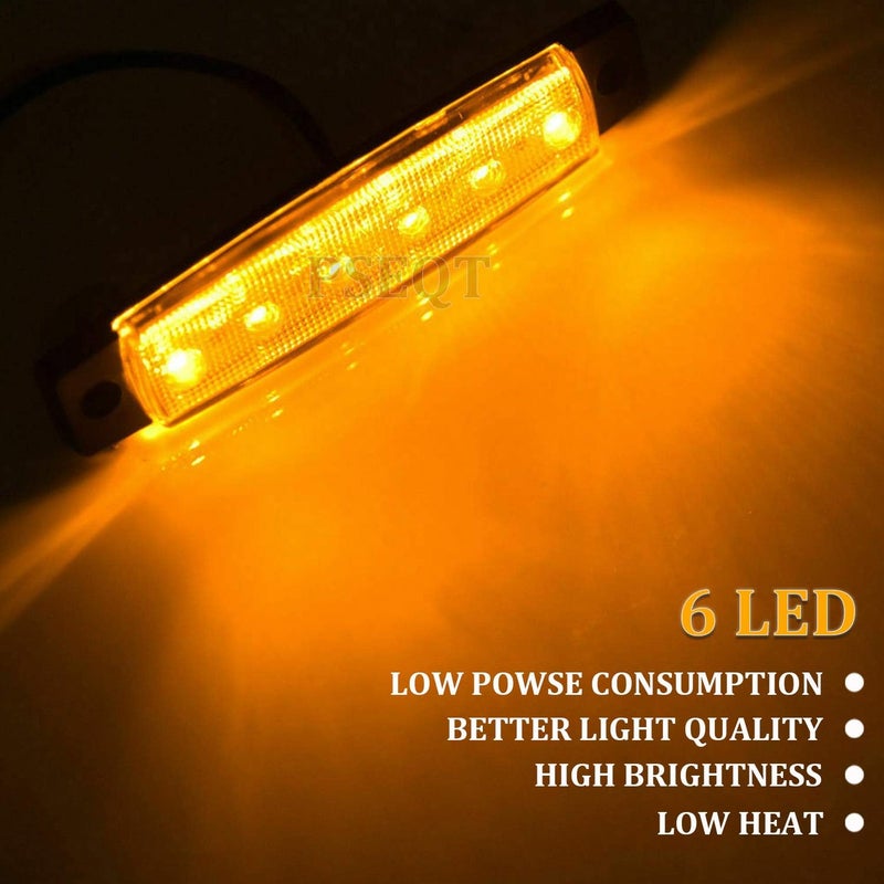 PSEQT 10 Pcs LED Rock Strip Lights Car Underglow Wheel Fender Well Lighting Kits Waterproof for Golf Cart Wrangler Offroad Truck RV UTV ATV Snowmobile (Amber Yellow) - Image 2