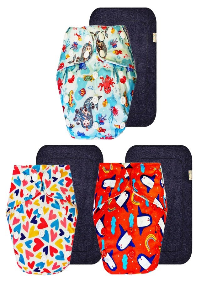 Dumbledo Premium Cloth Diaper with Black Insert (Pack of 3) | Dry Feel and Comfortable | Leakproof | Adjustable Snaps | Designed by Moms | 3 Months - 3 Years | Unisex Baby - Image 1