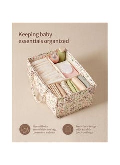 ميكسد Blissful Diary Floral Diaper Caddy Organizer, Stylish Nursery Storage Basket, Gift for Baby Shower, Baby Registry Must Have, Newborn Essentials, Pastoral Daisy  - Image 2