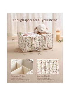 ميكسد Blissful Diary Floral Diaper Caddy Organizer, Stylish Nursery Storage Basket, Gift for Baby Shower, Baby Registry Must Have, Newborn Essentials, Pastoral Daisy  - Image 3