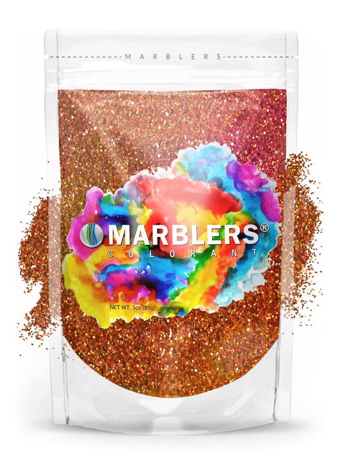 MARBLERS Holographic Glitter [Holo Burnt Orange] 3oz (85g) | Fine | Non-Toxic, Vegan, Cruelty-Free | Face, Body, Eyeshadow, Hair, Festival, Party Makeup, Nail Art, Polish, Resin, Tumbler, Slime, Craft  - Image 1